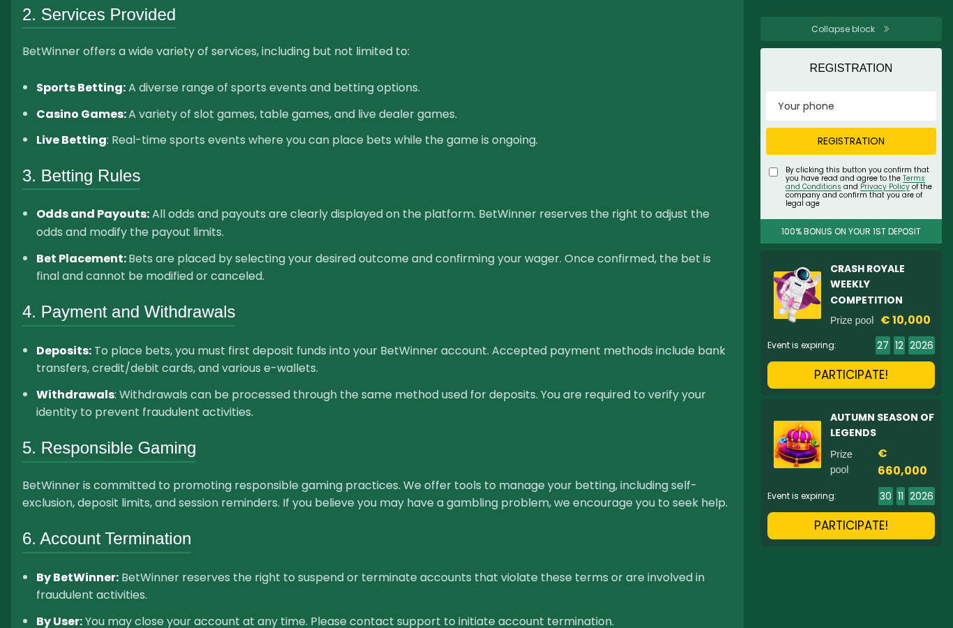 BetWinner dated first-party source capture