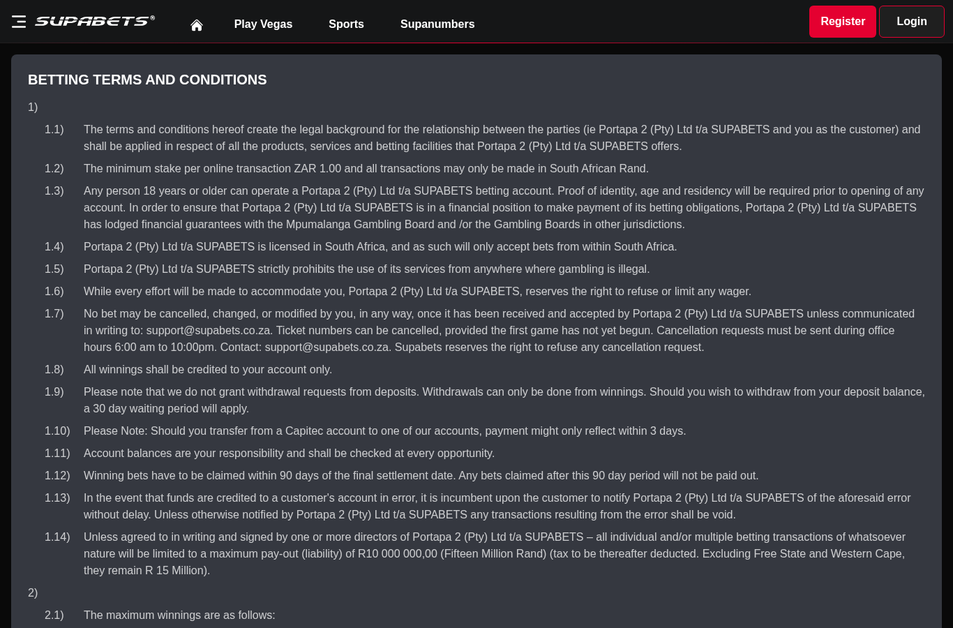Supabets dated first-party source capture
